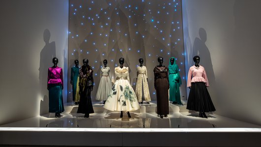 Nine dresses on view in the Christian Dior Designer of Dreams exhibition
