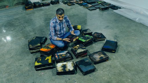 Ahmed Nooh's studio at the Fire Station.
