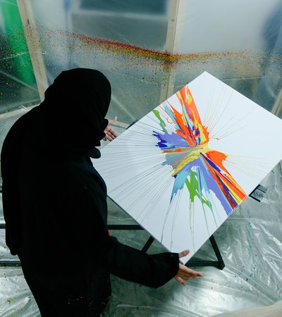 Fatma Al-Nuaimi's studio at the Fire Station