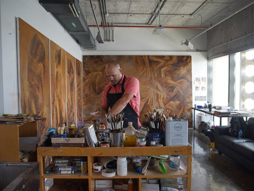 Artist Jesse Payne in his studio.