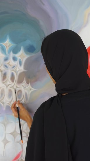 Artist Lolwa Al-Solaiti in her studio.