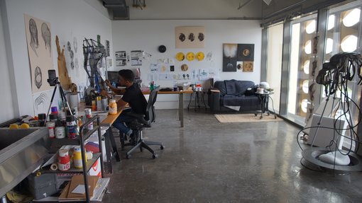 Mohammed Faraj Al-Suwaidi's studio.