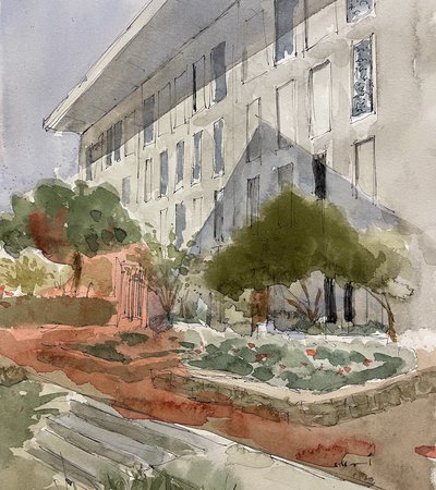 Watercolour drawing of the Culture Pass Club