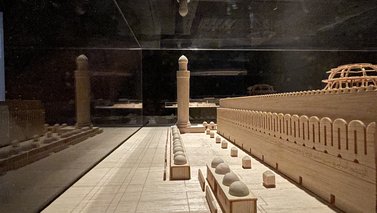 Wooden miniature model of a mosque in Baghdad in 1982