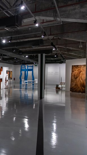 Installation view of AIR 4: Infinite Dimensions exhibition at the Fire Station.