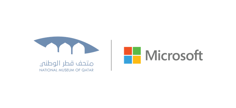 شعار متحف قطر الوطني وشركة مايكروسوفت