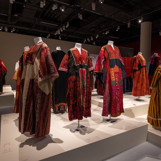 Colourful collection of dresses from Palestine