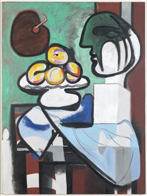 "Still Life: Bust, Fruit Dish and Palette" by Pablo Picasso.