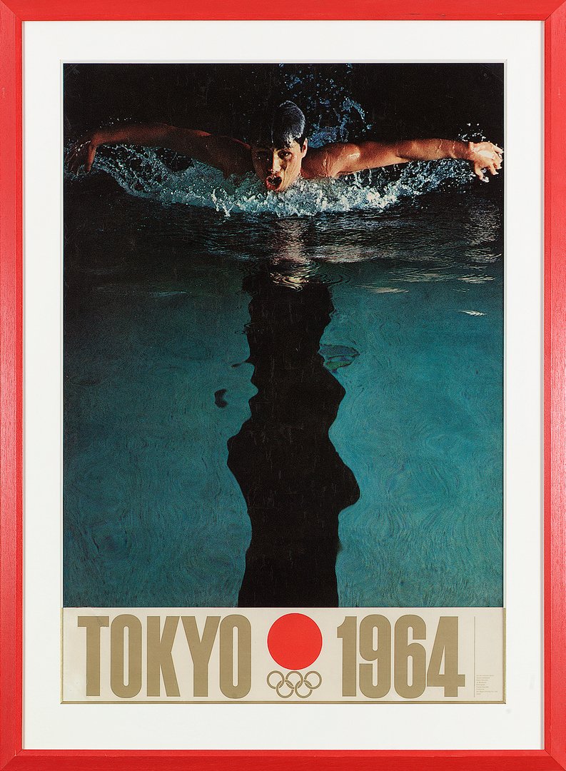 a man swimming in Tokyo's olympics 1964.