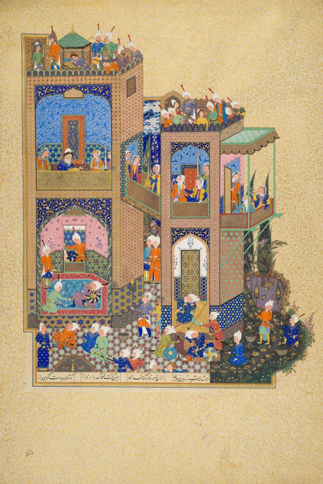 صورة كابوس زحاك"من الشاهنامه الملكية للشاه طهماسب في متحف الفن الإسلامي.
