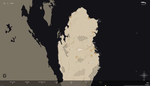 واجهة خريطة المواقع الأثرية والتراثية لمنصة NMoQ explorer
