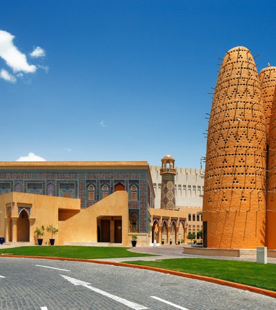 Wide shot of Kataras Cultural Village in daylight