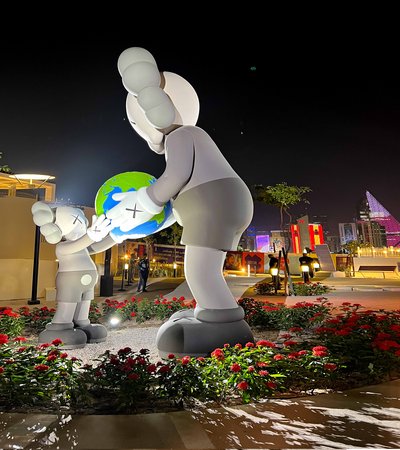 public art installation, THE PROMISE, by KAWS