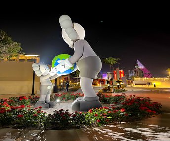 public art installation, THE PROMISE, by KAWS