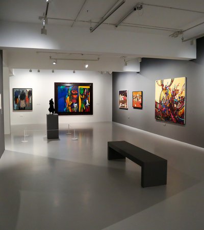 Interior museum gallery space of Mathaf: Arab Museum of Modern Art