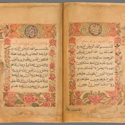 Complete Qur’an manuscript,  Gold, ink, and opaque watercolour on paper