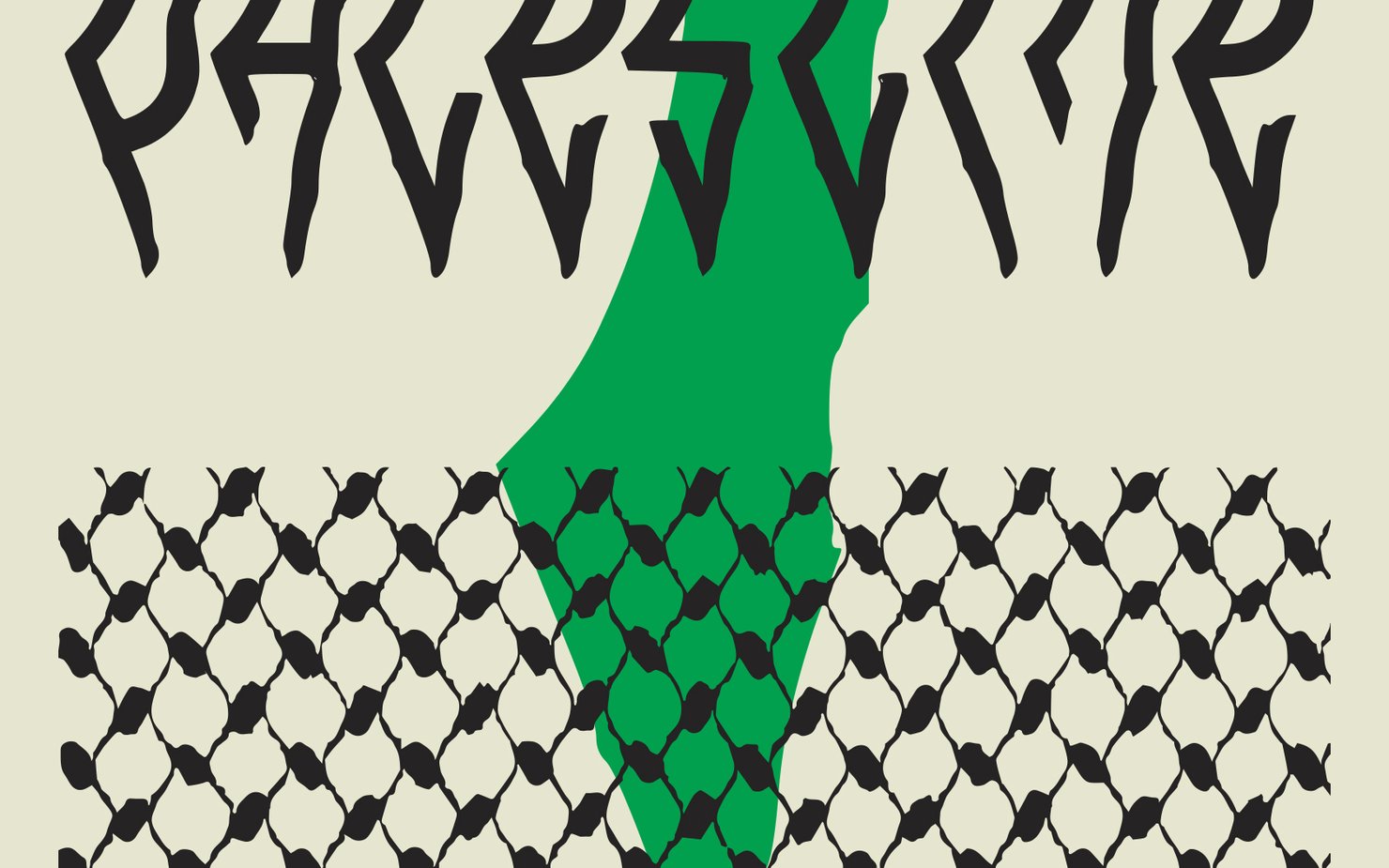 Palestine map in typography