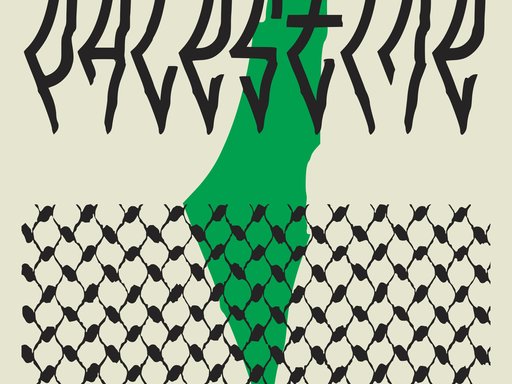 Palestine map in typography