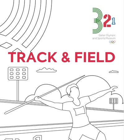 digital black and white drawing of track and field